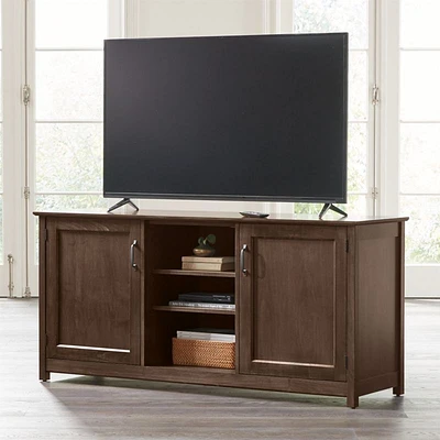 Ainsworth Cocoa 64" Storage Media Console with Glass/Wood Doors