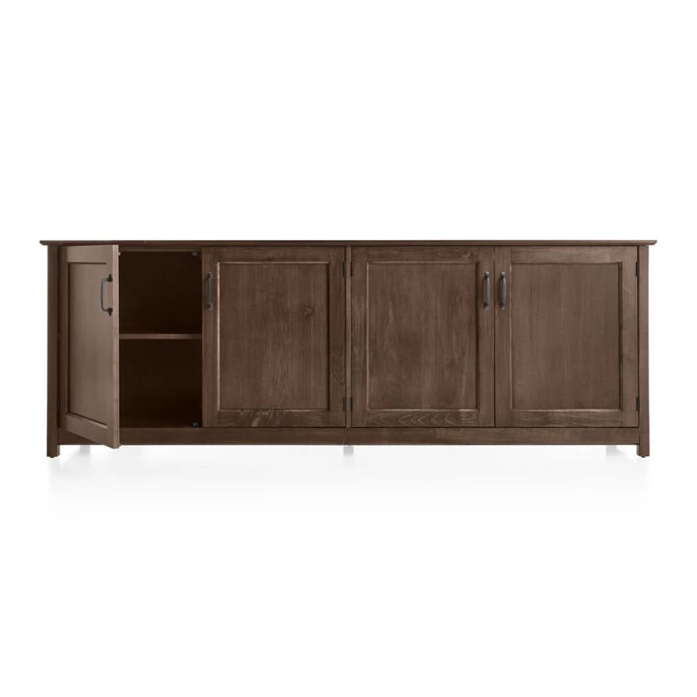 Ainsworth Cocoa 85" Storage Media Console with Glass/Wood Doors