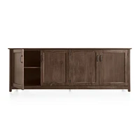 Ainsworth Cocoa 85" Storage Media Console with Glass/Wood Doors