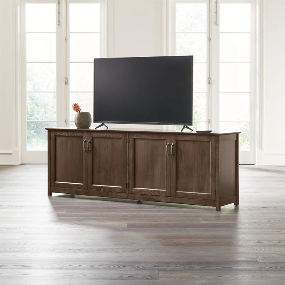 Ainsworth Cocoa 85" Storage Media Console with Glass/Wood Doors