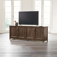 Ainsworth Cocoa 85" Storage Media Console with Glass/Wood Doors