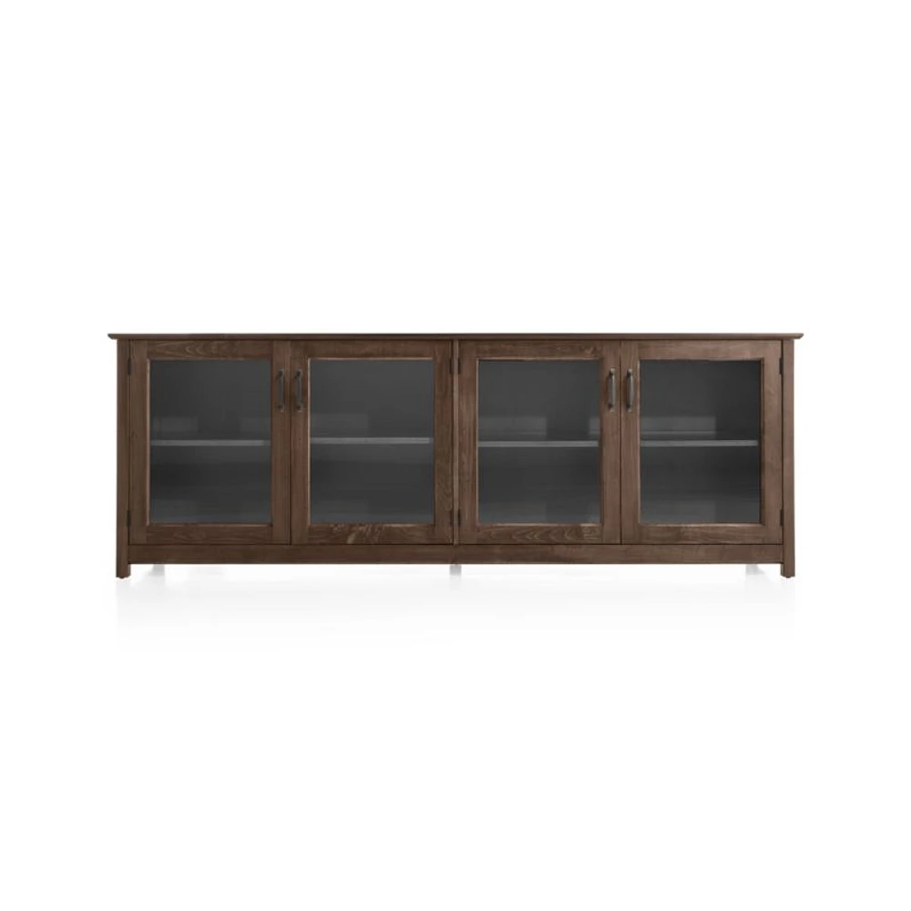 Ainsworth Cocoa 85" Storage Media Console with Glass/Wood Doors