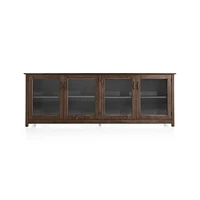 Ainsworth Cocoa 85" Storage Media Console with Glass/Wood Doors