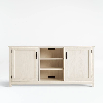 Ainsworth Cream 64" Storage Media Console with Glass/Wood Doors