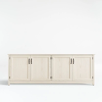 Ainsworth Cream 85" Storage Media Console with Glass/Wood Doors