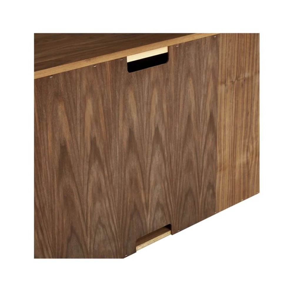 Ainsworth Walnut 85" Storage Media Console with Glass/Wood Doors