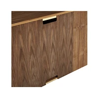 Ainsworth Walnut 85" Storage Media Console with Glass/Wood Doors