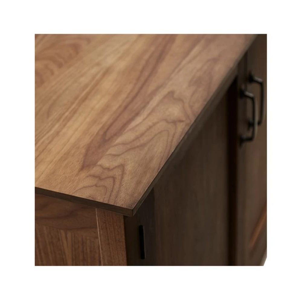Ainsworth Walnut 85" Storage Media Console with Glass/Wood Doors