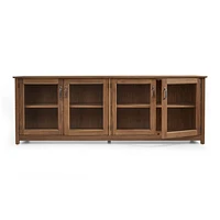 Ainsworth Walnut 85" Storage Media Console with Glass/Wood Doors