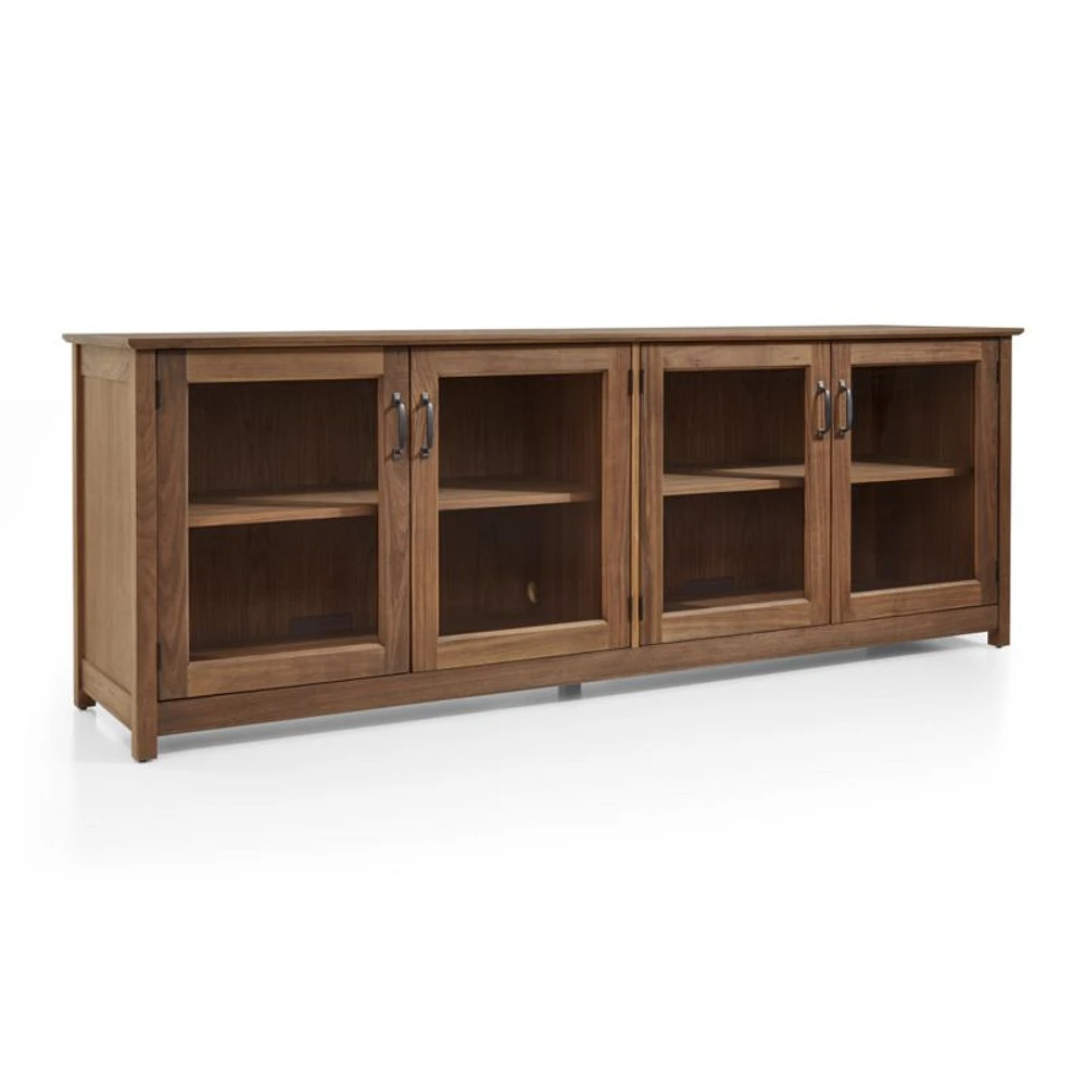 Ainsworth Walnut 85" Storage Media Console with Glass/Wood Doors
