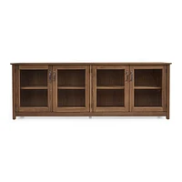 Ainsworth Walnut 85" Storage Media Console with Glass/Wood Doors