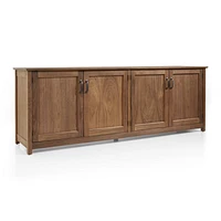Ainsworth Walnut 85" Storage Media Console with Glass/Wood Doors