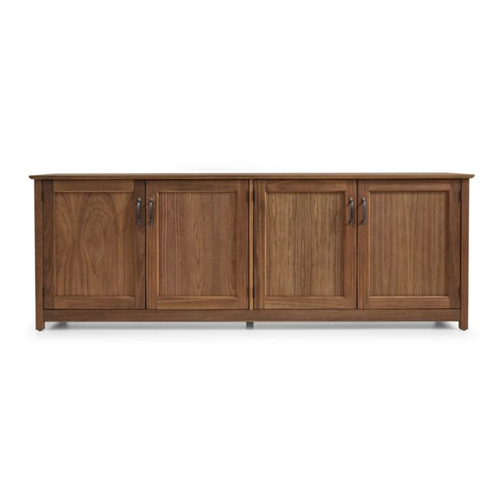 Ainsworth Walnut 85" Storage Media Console with Glass/Wood Doors