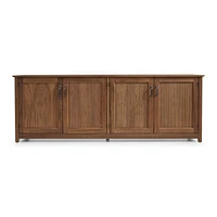 Ainsworth Walnut 85" Storage Media Console with Glass/Wood Doors