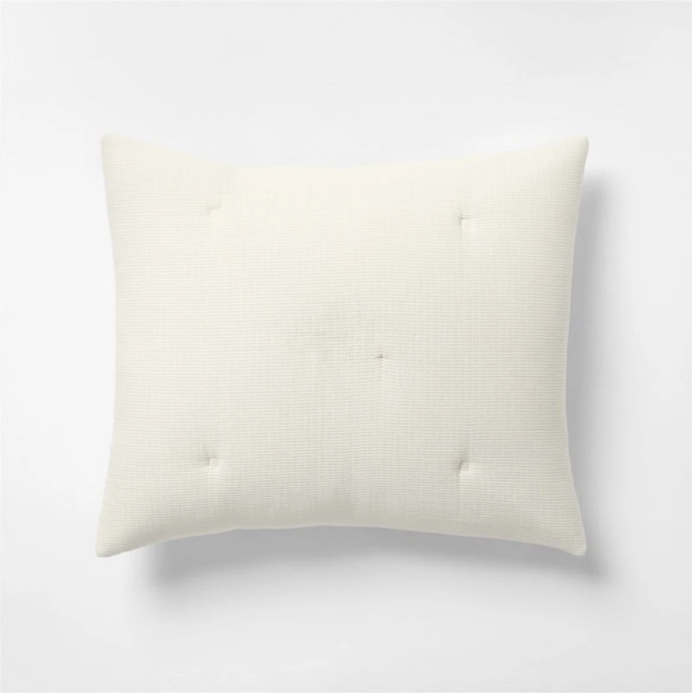 Organic Cotton Textured Natural Taupe Standard Bed Pillow Sham