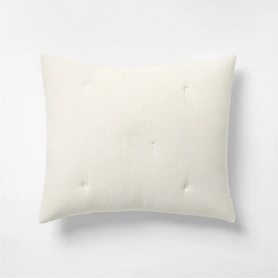Organic Cotton Textured Natural Taupe Standard Bed Pillow Sham