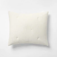 Organic Cotton Textured Natural Taupe Standard Bed Pillow Sham