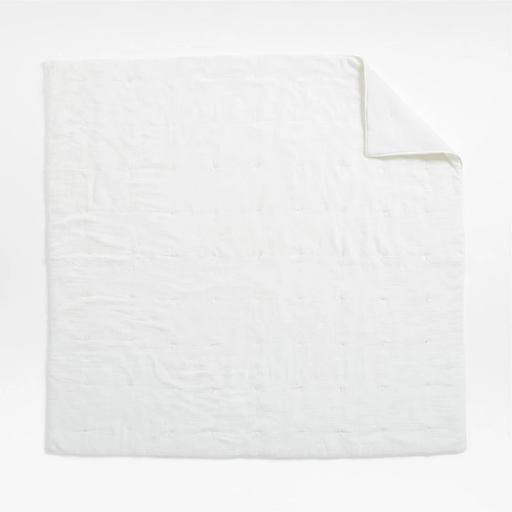 Aire Crinkle Cotton Linen Blend Cream Full/Queen Comforter