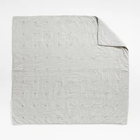 Aire Crinkle Cotton Linen Blend Pebble Grey Full/Queen Comforter