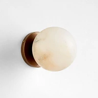 Alba White Alabaster Dual Wall Sconce and Flush Mount Light