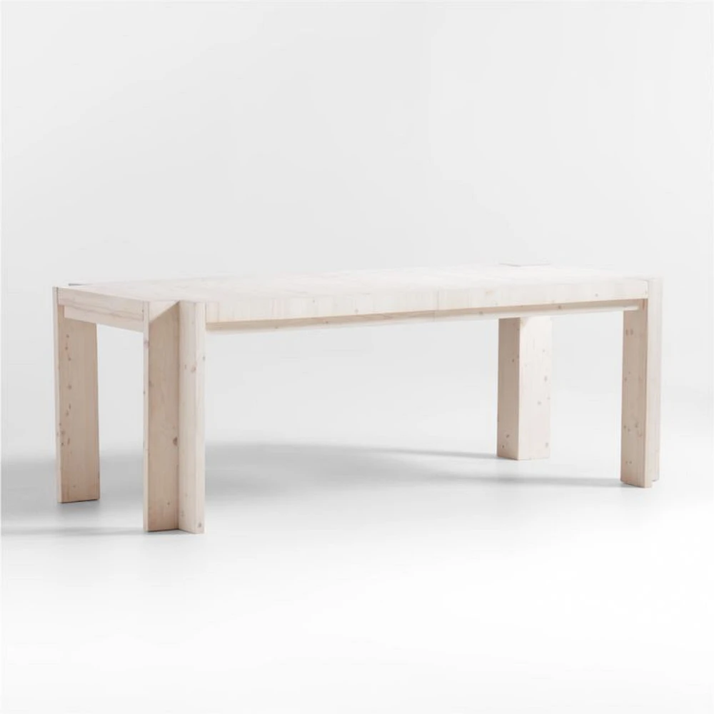 Inyo 84" White Pine Wood Extendable Dining Table