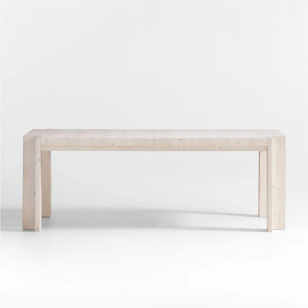 Inyo 84" White Pine Wood Extendable Dining Table
