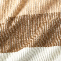Ribbed Knit 70"x55" Wool Blend Tan Throw Blanket