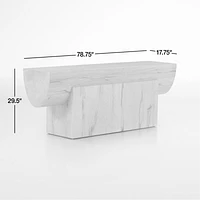 Albie 78.75" Rectangular Natural Oak Wood Console Table