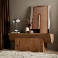 Albie 78.75" Rectangular Natural Oak Wood Console Table