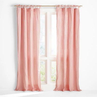 Aldrin Pink Organic Cotton Sheer Window Curtain Panel 44"x63"