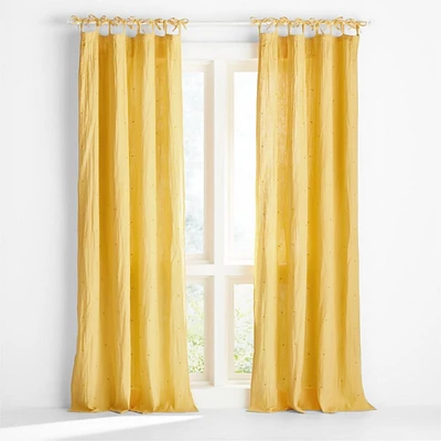 Aldrin Yellow Organic Cotton Sheer Window Curtain Panel 44"x63"