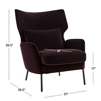 Alex Bordeaux Velvet Accent Chair