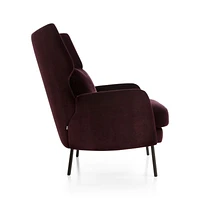 Alex Bordeaux Velvet Accent Chair