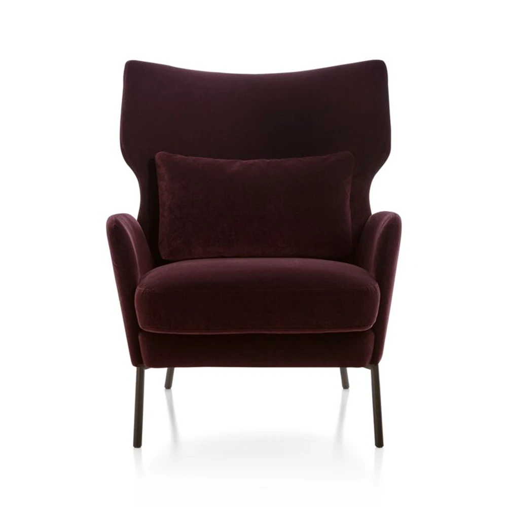 Alex Bordeaux Velvet Accent Chair