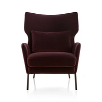 Alex Bordeaux Velvet Accent Chair