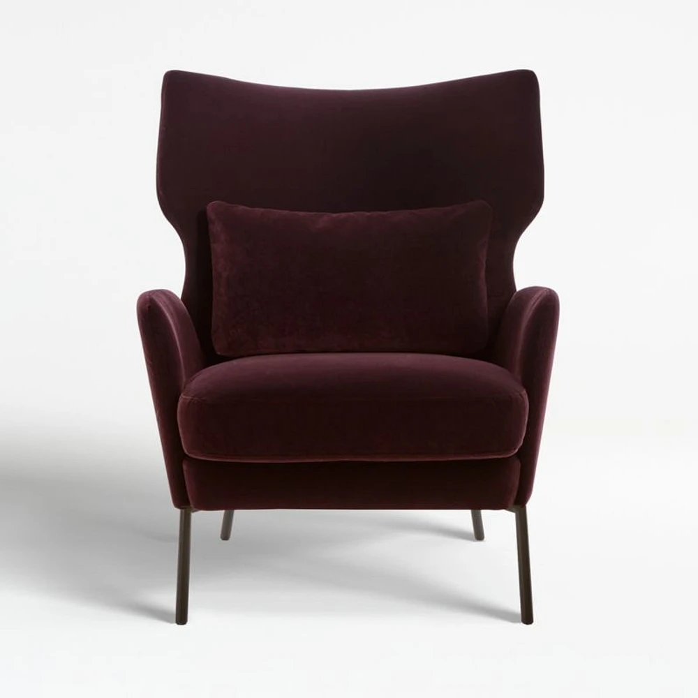 Alex Bordeaux Velvet Accent Chair