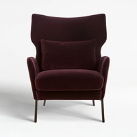 Alex Bordeaux Velvet Accent Chair