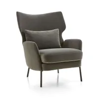 Alex Grey Velvet Accent Chair