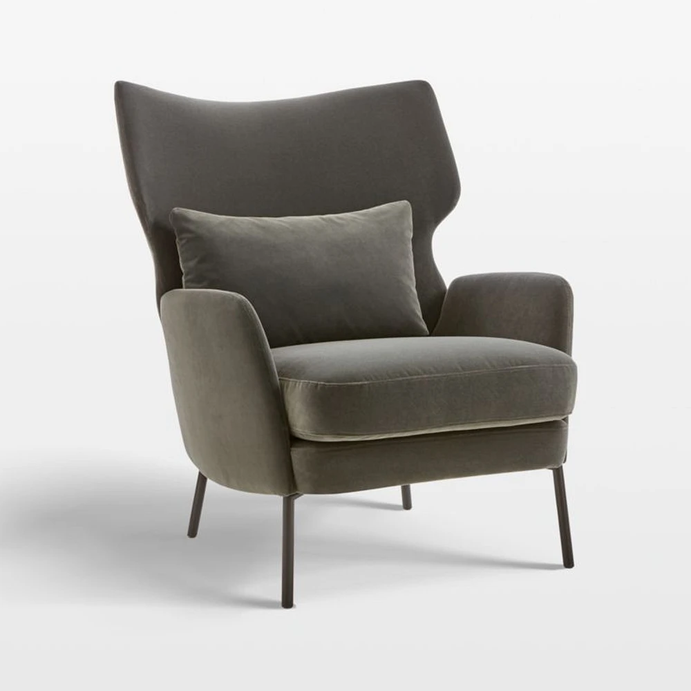 Alex Grey Velvet Accent Chair