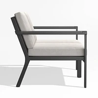 Alfresco 57" Metal 2-Piece Outdoor Loveseat with Silver Sunbrella® Cushions