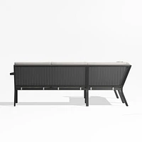 Alfresco Metal -Piece L-Shaped Outdoor Sectional Sofa with Silver Sunbrella® Cushions