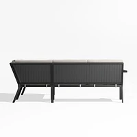 Alfresco Metal -Piece L-Shaped Outdoor Sectional Sofa with Silver Sunbrella® Cushions