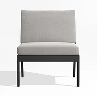 Alfresco Outdoor Armless Chair with Silver Cushions