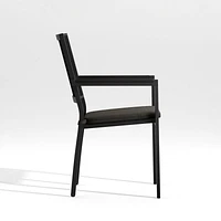 Alfresco Black Outdoor Dining Chair with Charcoal Sunbrella ® Cushion