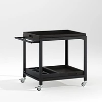 Alfresco Black Outdoor Storage Cart with Casters