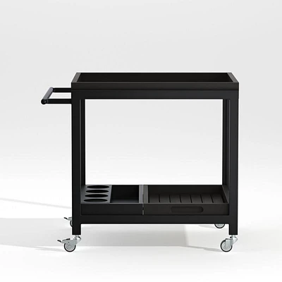 Alfresco Black Outdoor Storage Cart with Casters