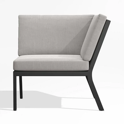 Alfresco Outdoor Corner Chair with Silver Cushions