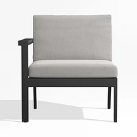 Alfresco Left-Arm Outdoor Chair with Silver Cushions