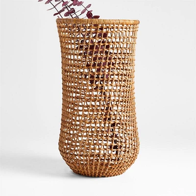 Algarve Medium Light Brown Woven Vase 16"