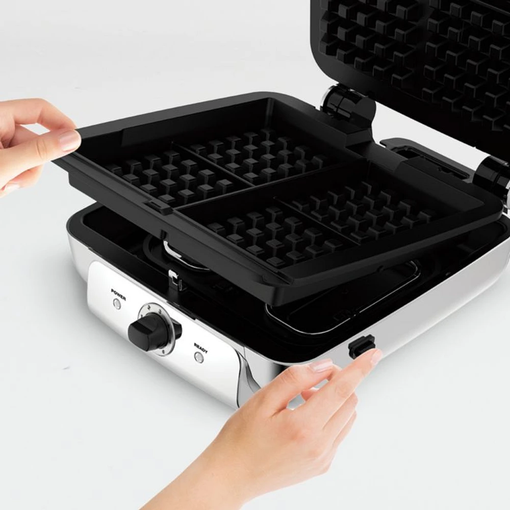 All-Clad ® 4-Slice Stainless Steel Waffle Maker with Removable Plates